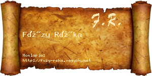 Füzy Réka névjegykártya
